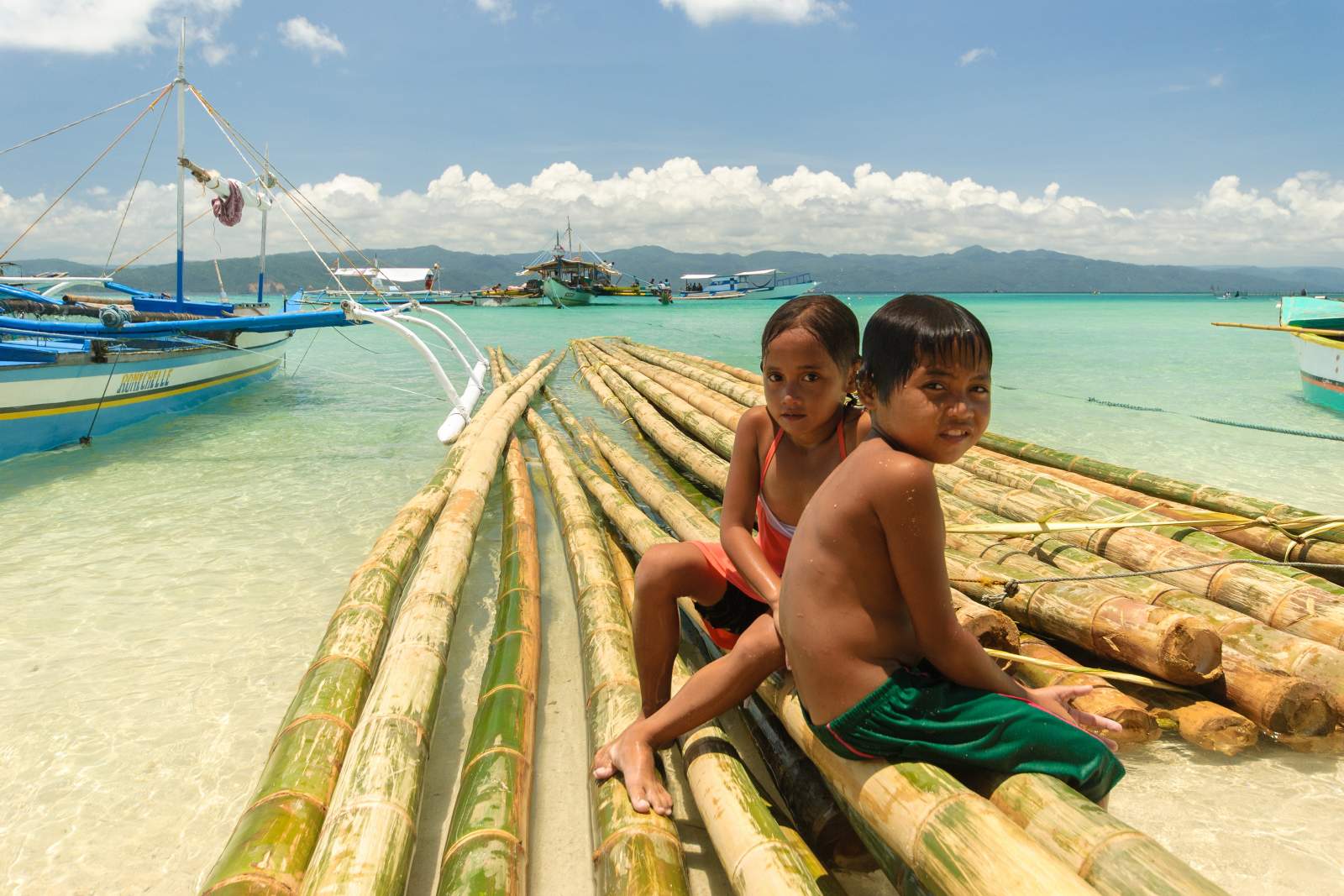 Children playing in the waters of Sabang, Cagbalete Island