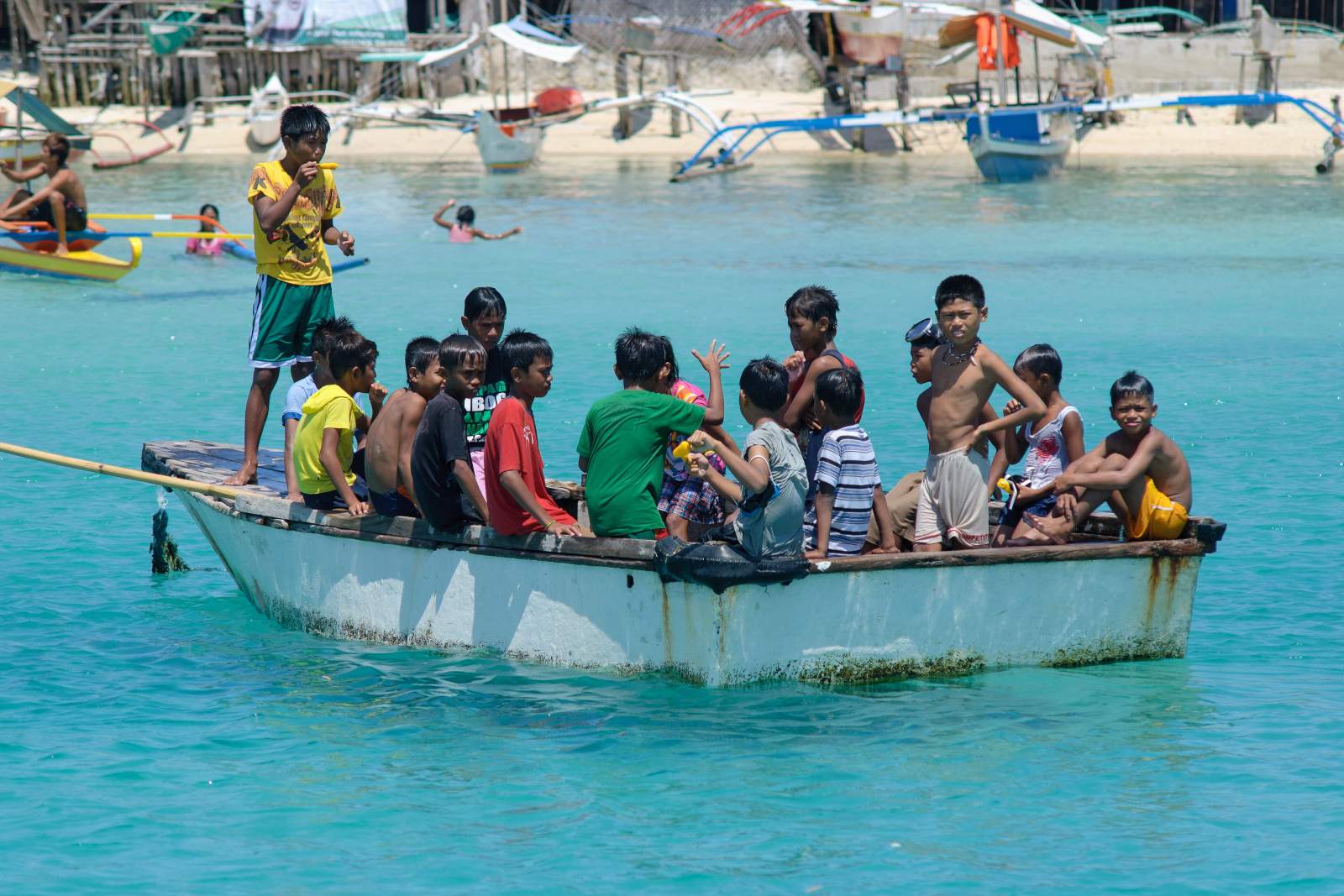 Cagbalete Island children on a boat
