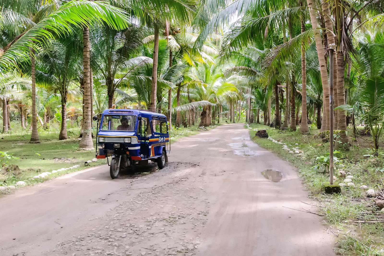 Tricycle plying the back roads of Bantayan Island